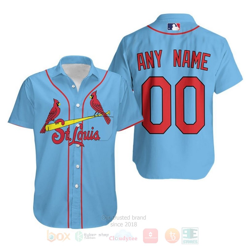 MLB Personalized St Louis Cardinals Light Blue 2020 Hawaiian Shirt