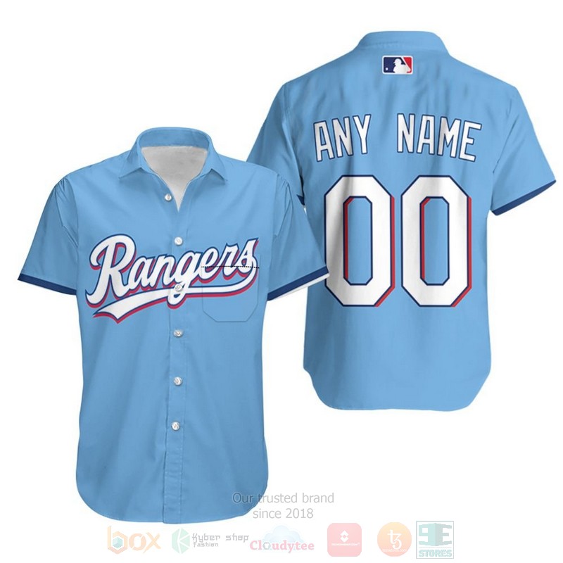 MLB Personalized Texas Rangers 2020 Light Blue Hawaiian Shirt