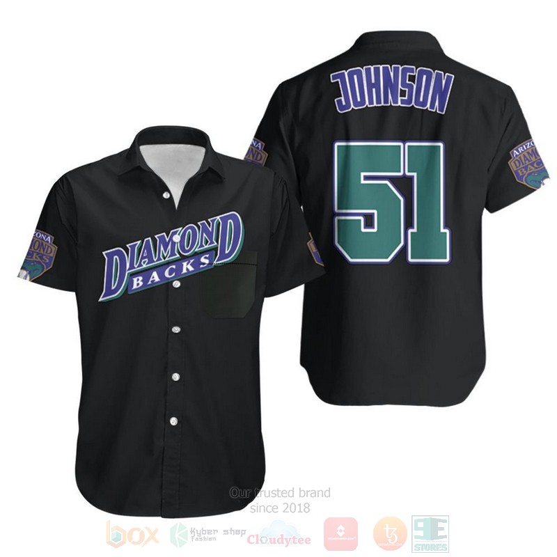 MLB Randy Johnson Arizona Diamondbacks Black Hawaiian Shirt