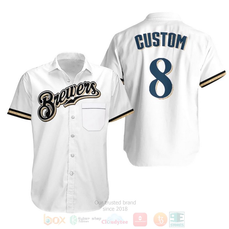 MLB Ryan Braun Milwaukee Brewers Home White 2019 Custom Name Hawaiian Shirt