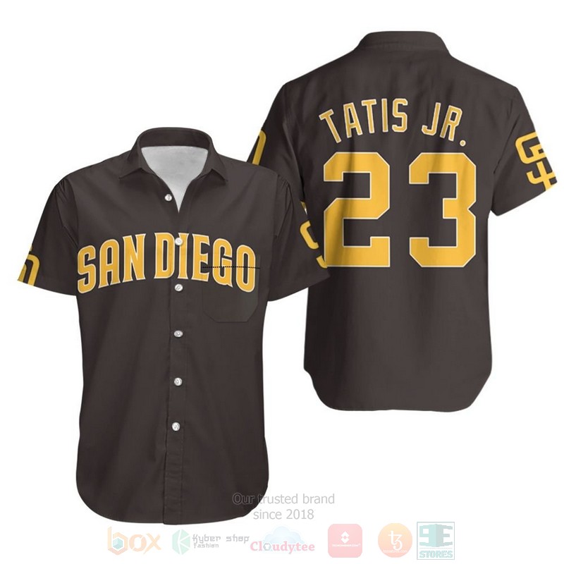 MLB San Diego Padres Fernando Tatis Jr 23 2020 Brown Hawaiian Shirt