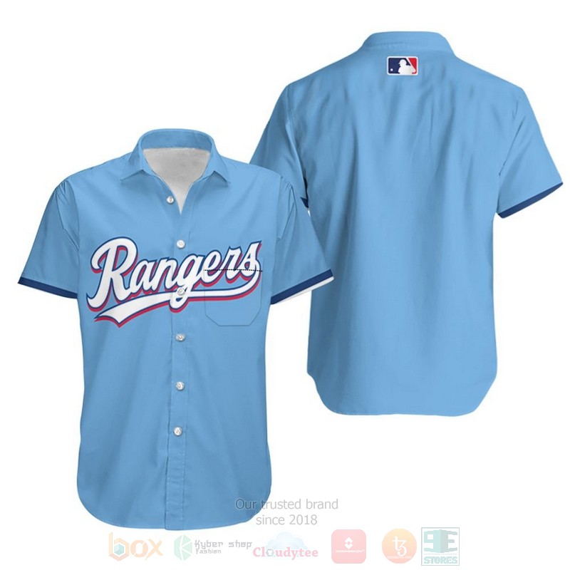 MLB Texas Rangers 2020 Light Blue Hawaiian Shirt