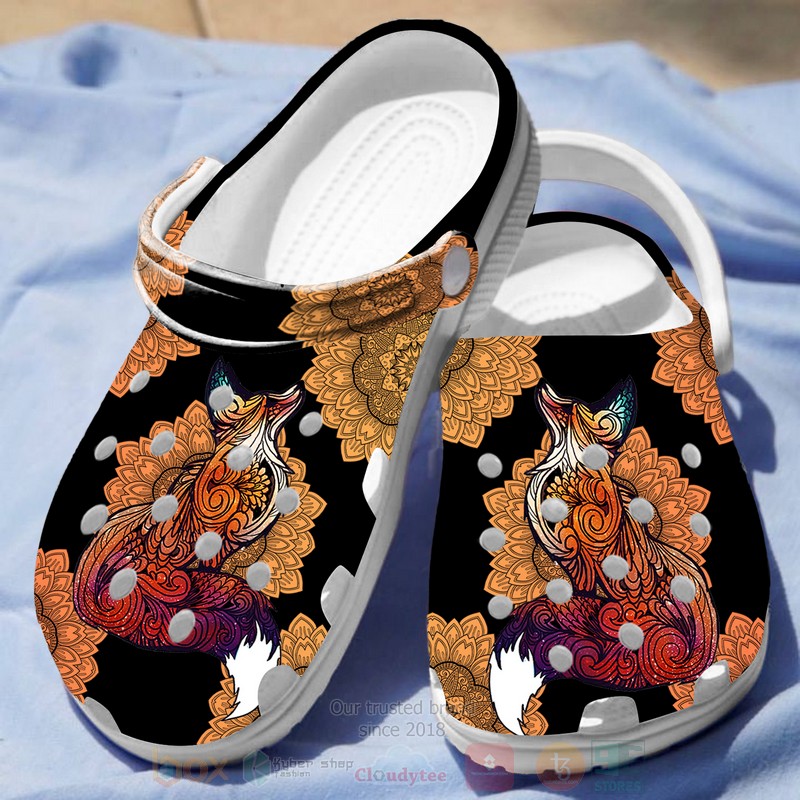 Mandala Fox Crocband Crocs Clog Shoes 1