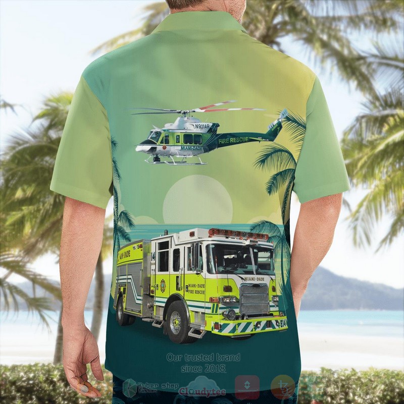 Miami Dade Fire Rescue Florida Pumper Bell 412 Hawaiian Shirt 1 2 3