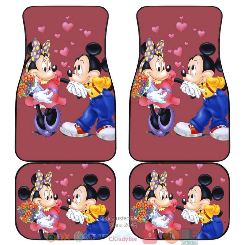 Mickey And Minnie Mouse Cartoon Car Floor Mats