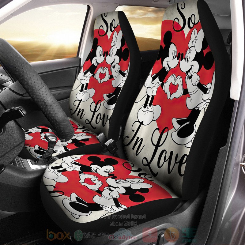 Mickey Mouse Love Minnie Mouse Car Seat Cover