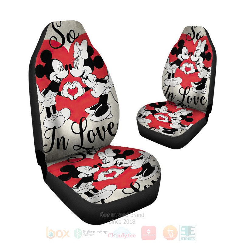 Mickey Mouse Love Minnie Mouse Car Seat Cover 1