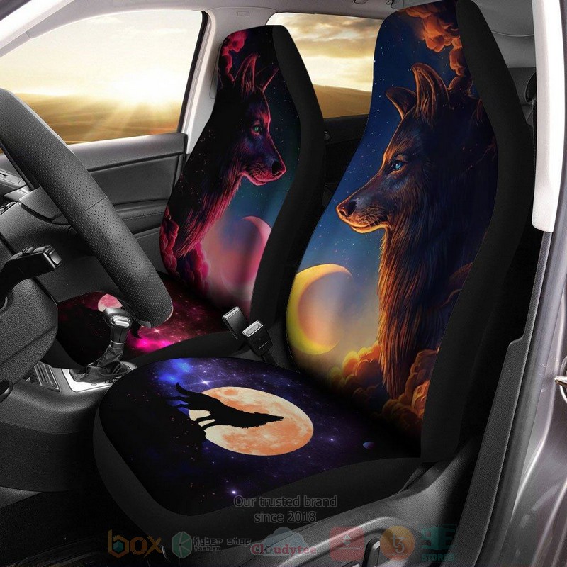 Moonlight Spirit Wolf Car Seat Covers