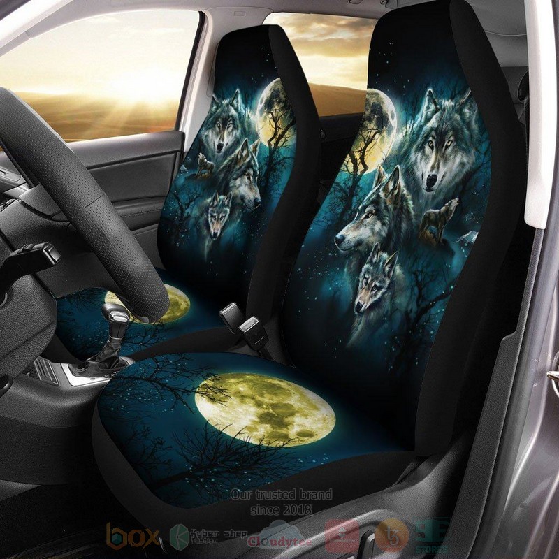 Moonlight Wolves Wolf For Wolf Lover Car Seat Covers