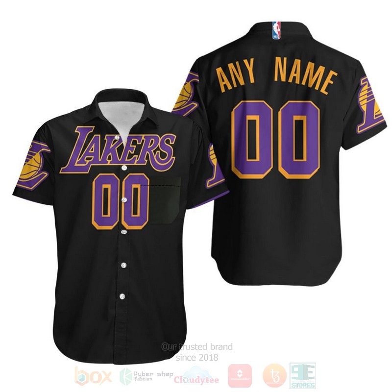 NBA Personalized Los Angeles Lakers 2020 21 Earned Black Hawaiian Shirt