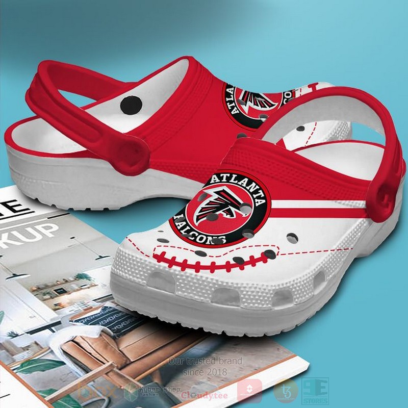 NFL Atlanta Falcons Custom Name Red White Crocband Crocs Clog Shoes 1
