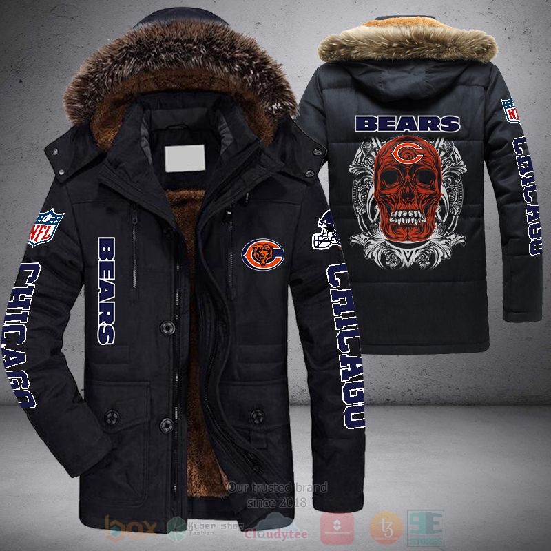 NFL Chicago Bears Red Skull Parka Jacket
