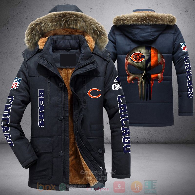 NFL Chicago Bears Skull Punisher Parka Jacket 1