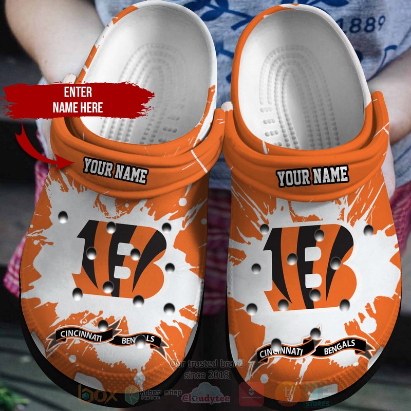 NFL Cincinnati Bengals Custom Name Crocband Crocs Clog Shoes