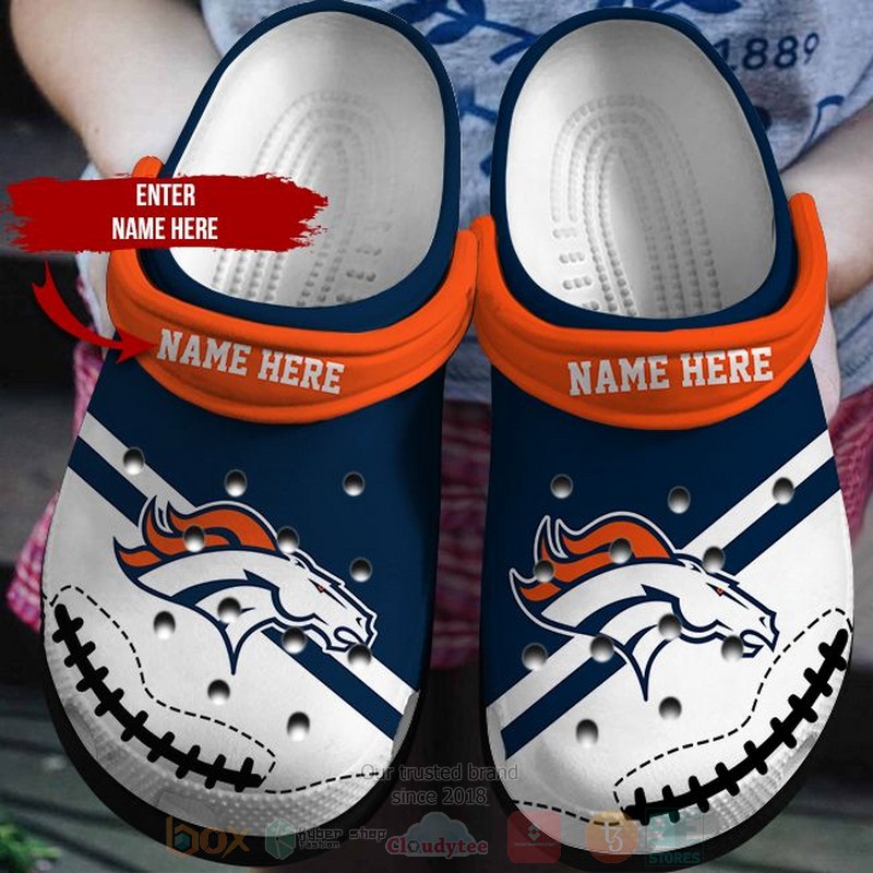 NFL Denver Broncos Custom Name Crocband Crocs Clog Shoes