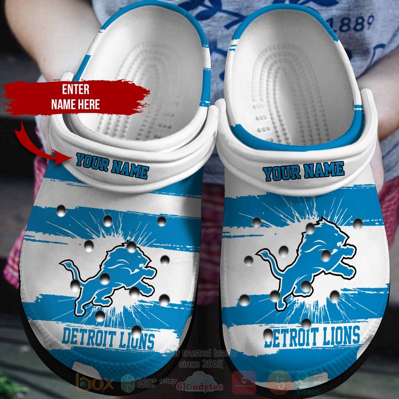 NFL Detroit Lions Custom Name Crocband Crocs Clog Shoes