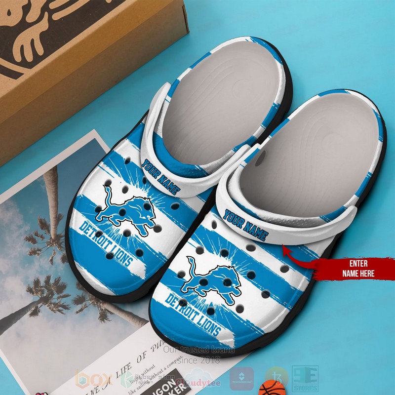 NFL Detroit Lions Custom Name Crocband Crocs Clog Shoes 1