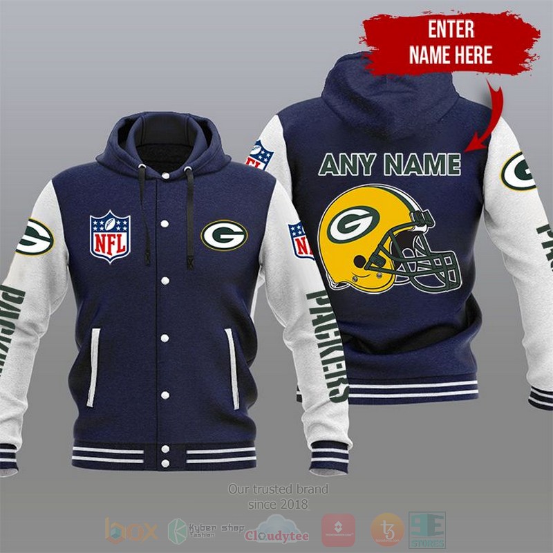 NFL Green Bay Packers Custom Name Varsity Hoodie Jacket 1