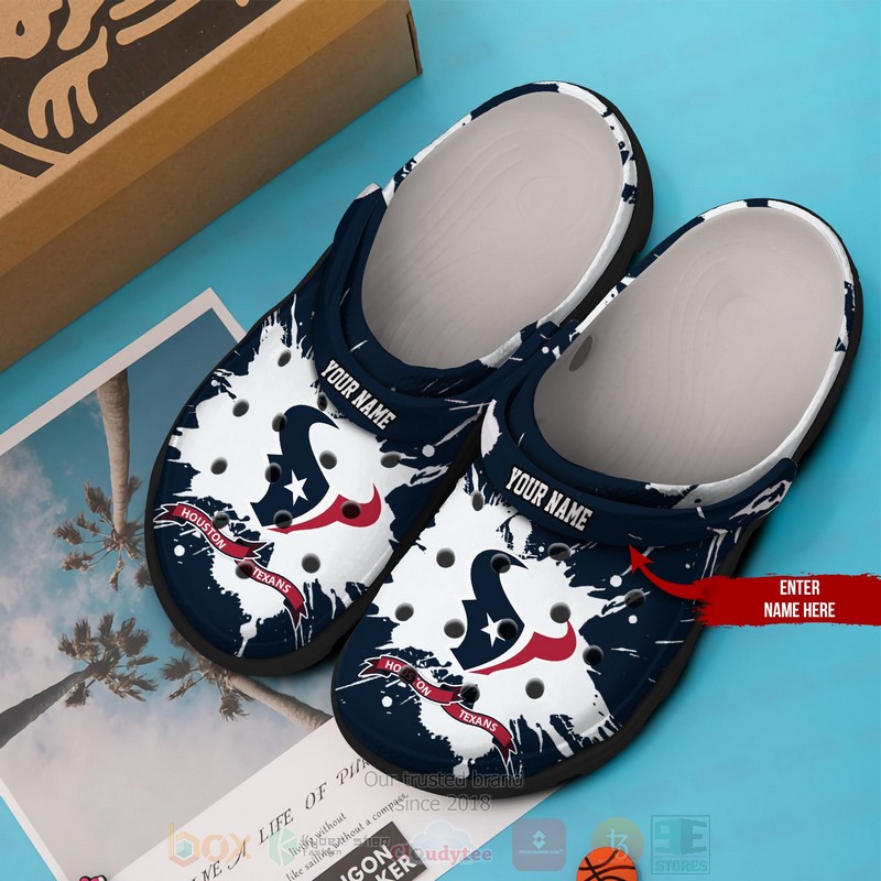 NFL Houston Texans Custom Name Crocband Crocs Clog Shoes 1
