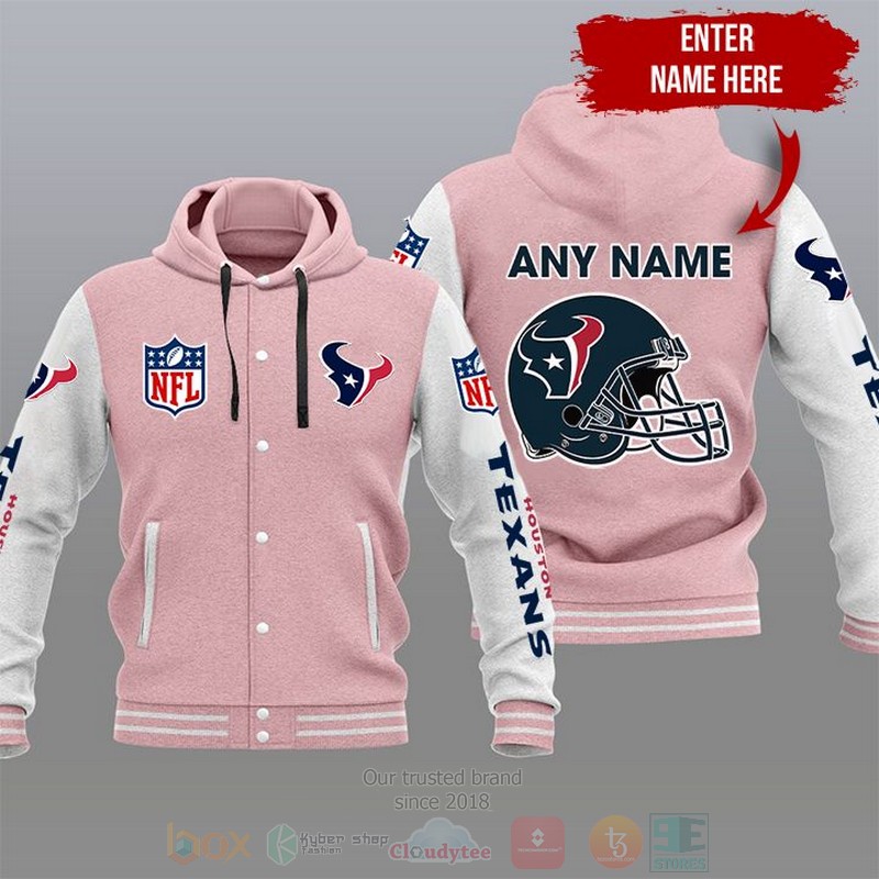 NFL Houston Texans Custom Name Varsity Hoodie Jacket