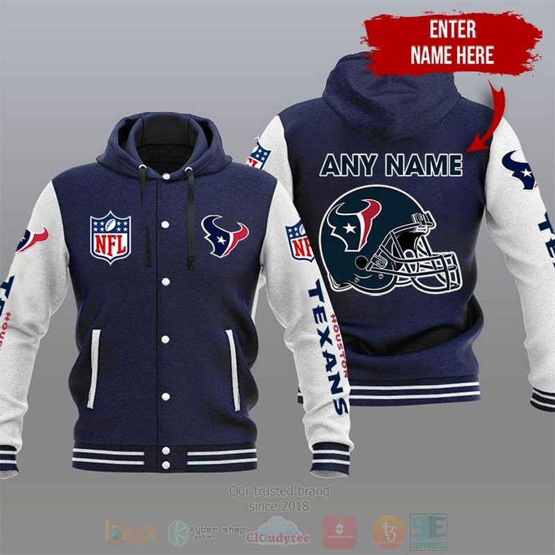 NFL Houston Texans Custom Name Varsity Hoodie Jacket 1