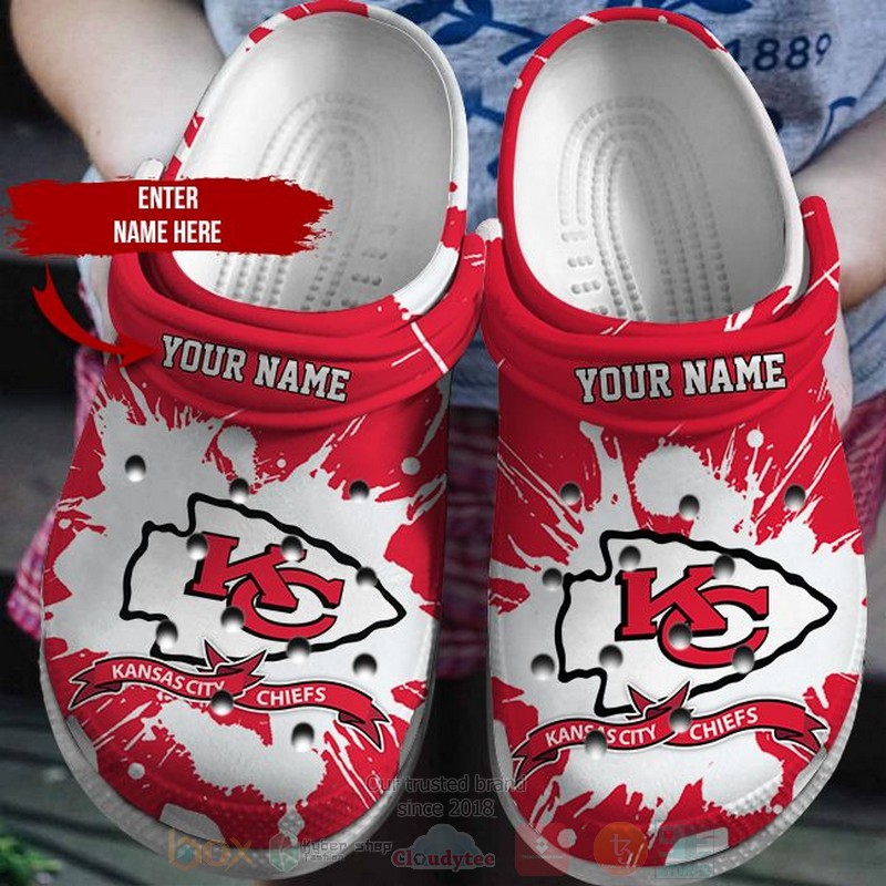 NFL Kansas City Chiefs Custom Name Crocband Crocs Clog Shoes