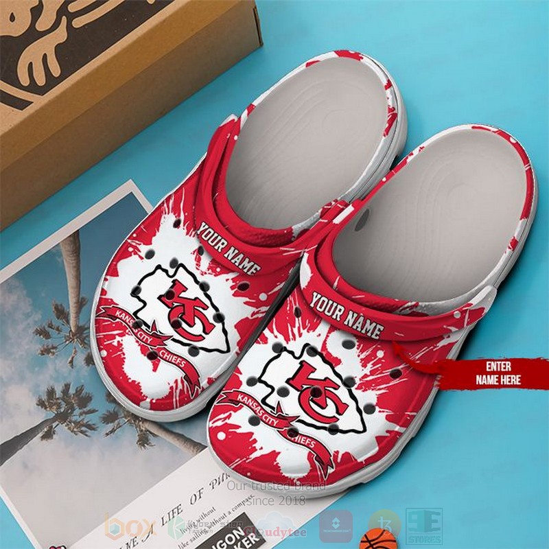 NFL Kansas City Chiefs Custom Name Crocband Crocs Clog Shoes 1