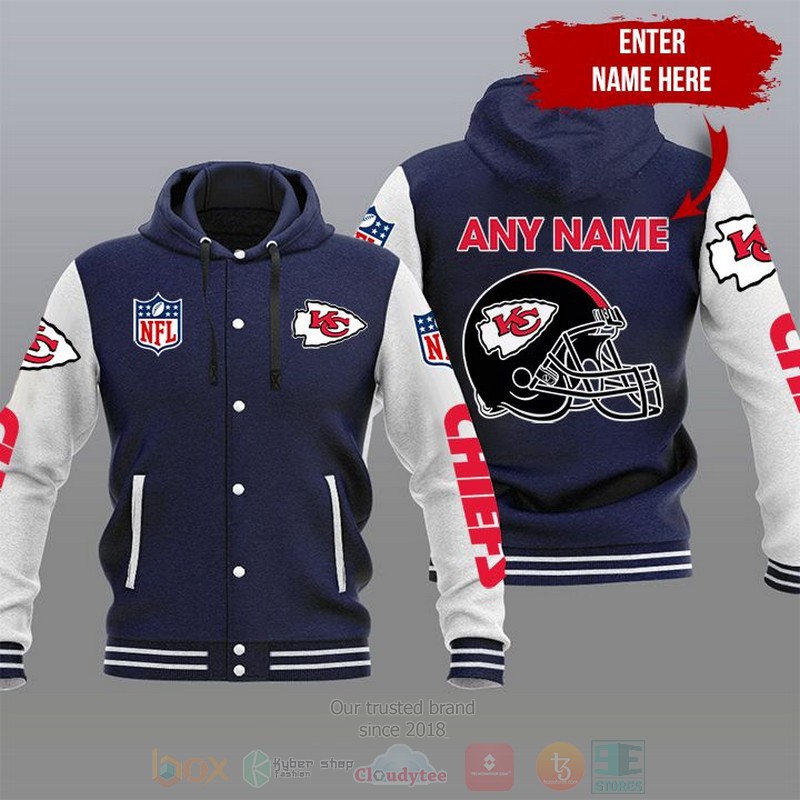 NFL Kansas City Chiefs Custom Name Varsity Hoodie Jacket 1