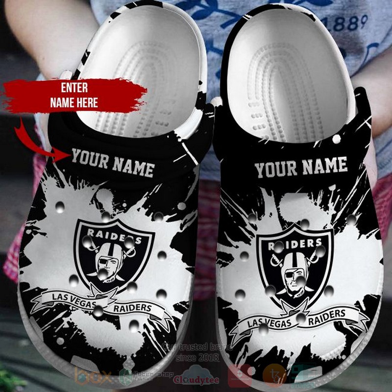 NFL Las Vegas Raiders Custom Name Crocband Crocs Clog Shoes