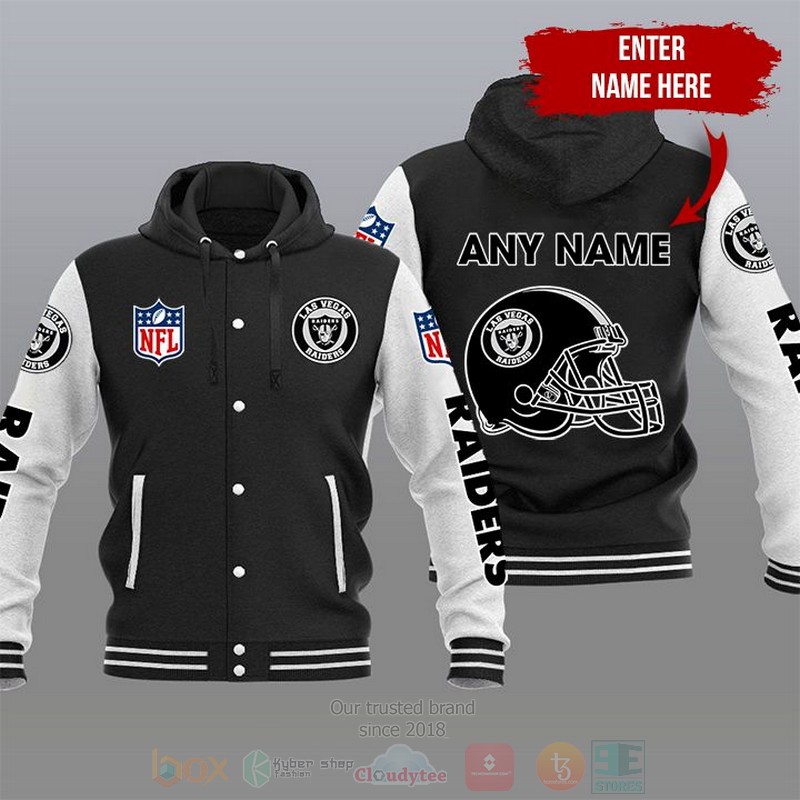NFL Las Vegas Raiders Custom Name Varsity Hoodie Jacket