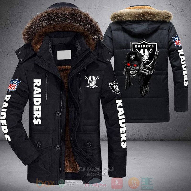 NFL Las Vegas Raiders Skull Hat Parka Jacket