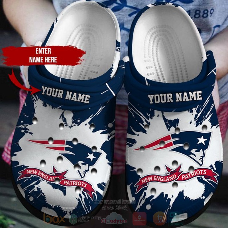 NFL New England Patriots Custom Name Crocband Crocs Clog Shoes