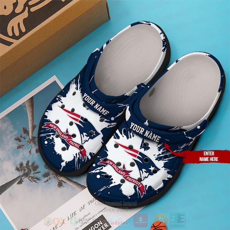 NFL New England Patriots Custom Name Crocband Crocs Clog Shoes 1
