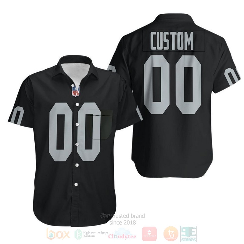 NFL Oakland Raiders Personalized Game Black Hawaiian Shirt