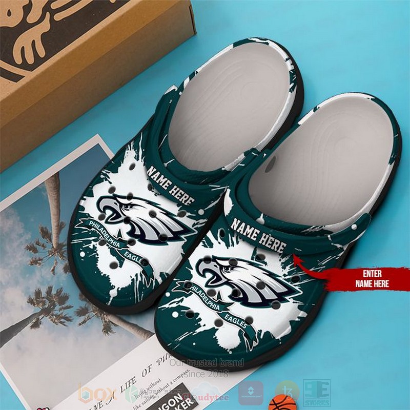 NFL Philadelphia Eagles Custom Name Crocband Crocs Clog Shoes 1