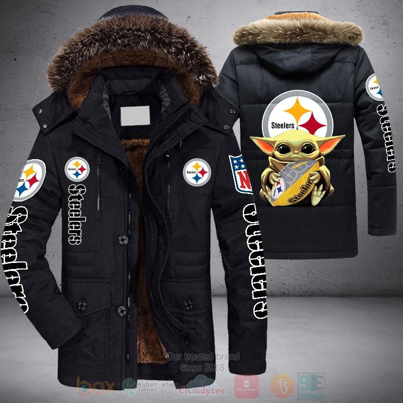 NFL Pittsburgh Steelers Baby Yoda Parka Jacket 1