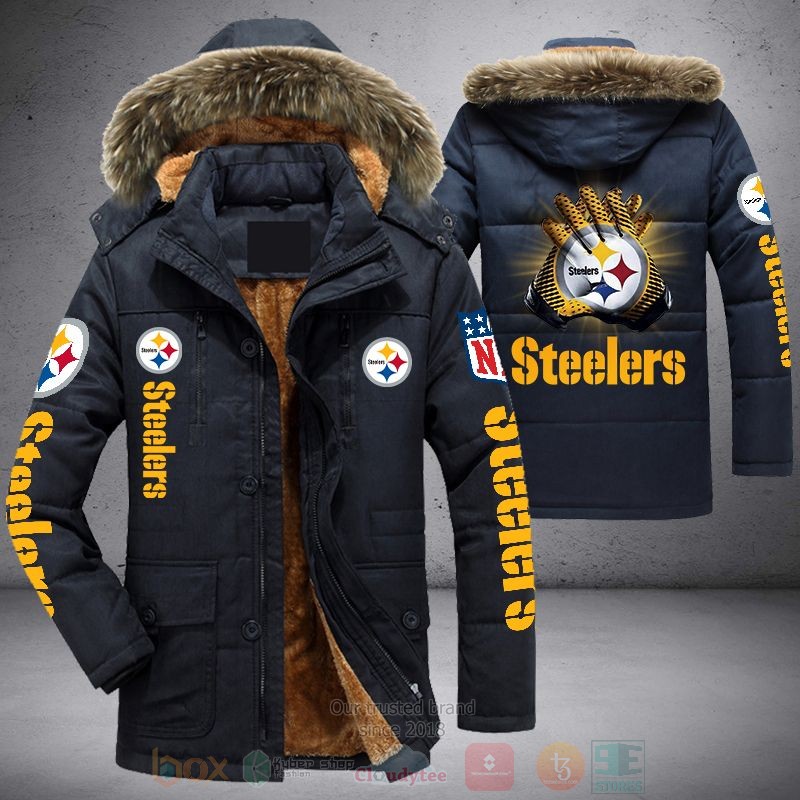 NFL Pittsburgh Steelers Gloves Parka Jacket 1