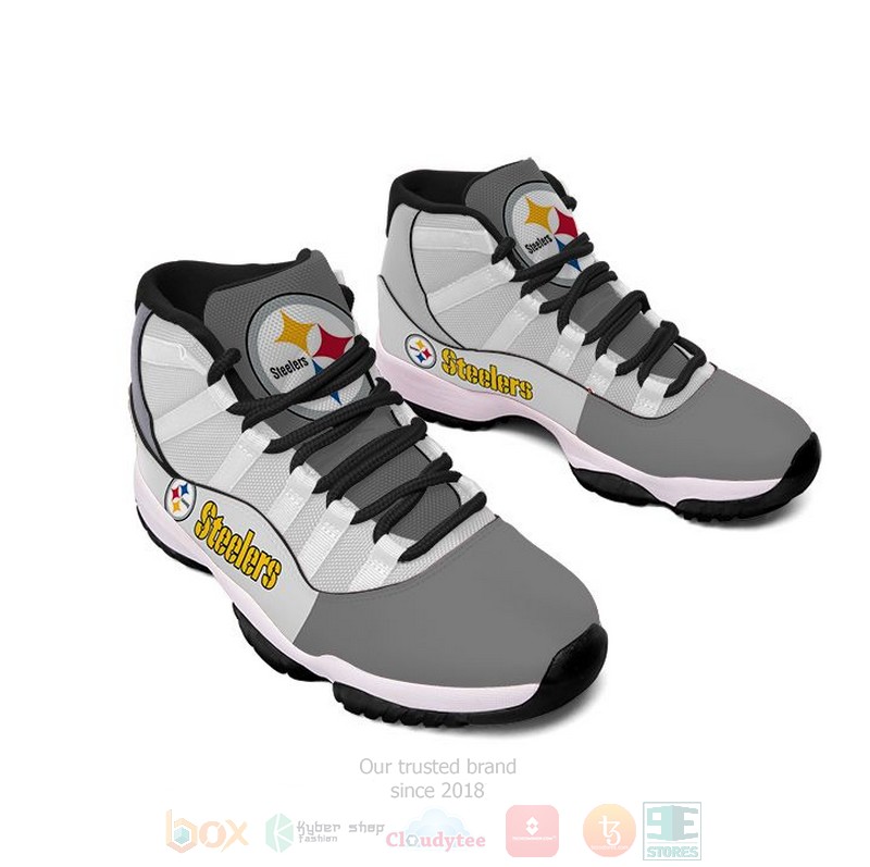 NFL Pittsburgh Steelers Grey Air Jordan 11 Shoes 1