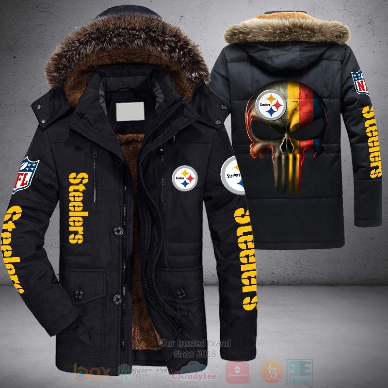 NFL Pittsburgh Steelers Skull Punisher Parka Jacket