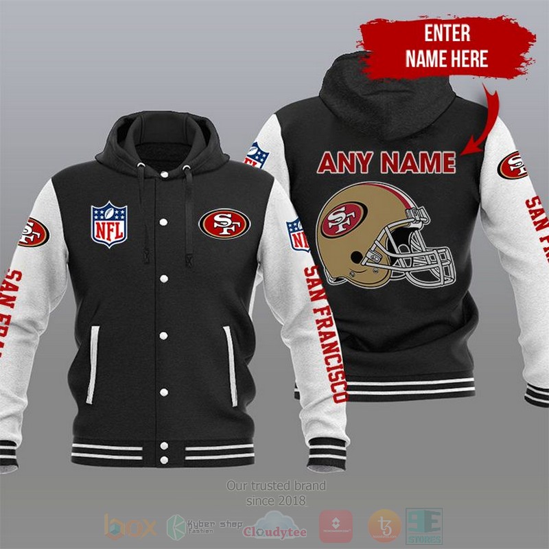NFL San Francisco 49ers Custom Name Varsity Hoodie Jacket
