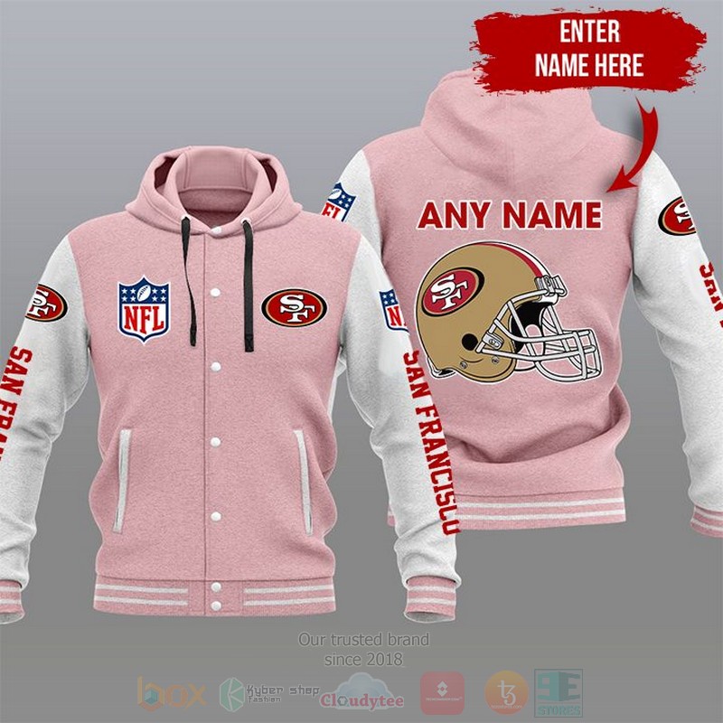 NFL San Francisco 49ers Custom Name Varsity Hoodie Jacket 1