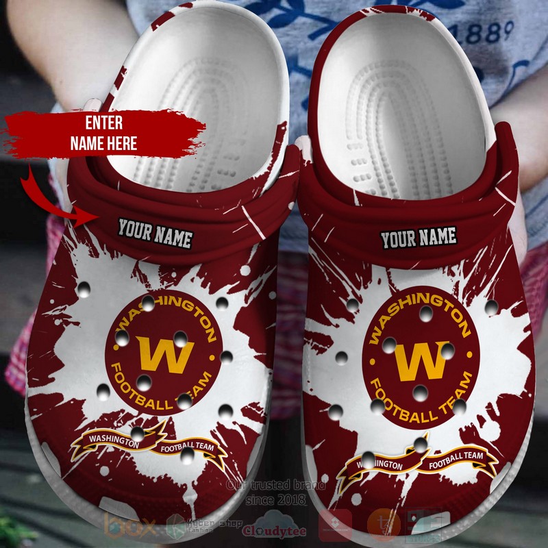 NFL Washington Football Team Custom Name Crocband Crocs Clog Shoes