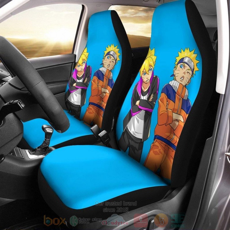 Naruto Boruto And Naruto Friends Blue Car Seat Cover