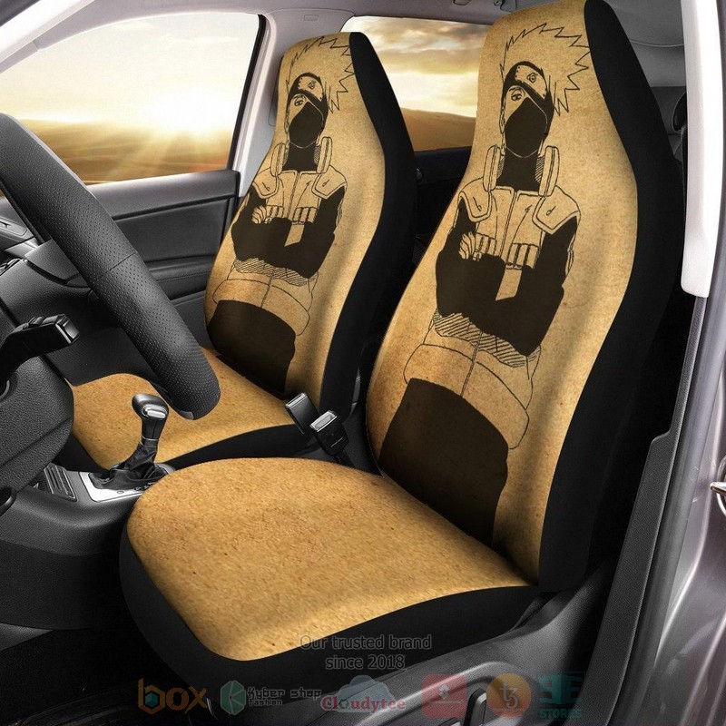 Naruto Kakashi Artwork On Paper Car Seat Cover