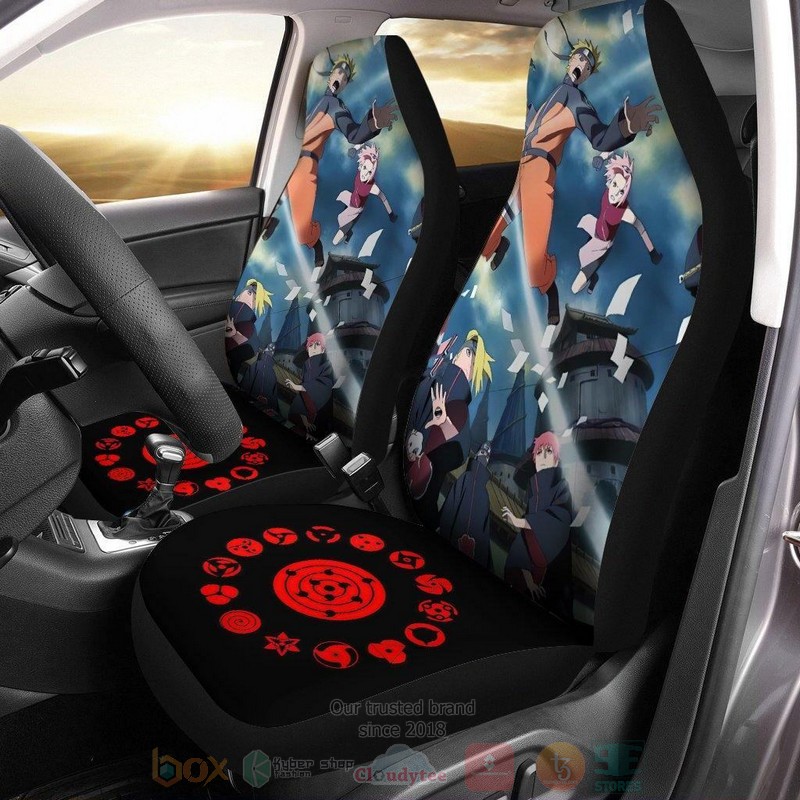 Naruto Konoha Vs Akatsuki Sharingan Types Car Seat Cover