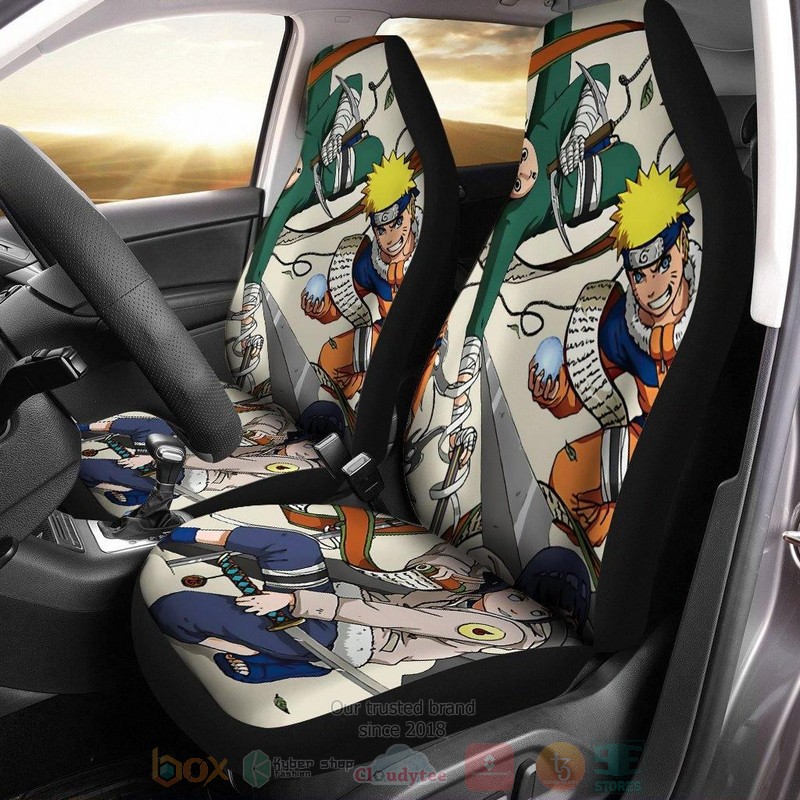 Naruto Little Naruto With Rock Lee And Hinata Car Seat Cover