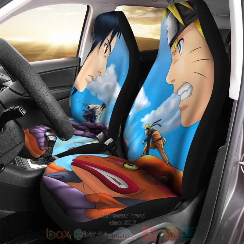 Naruto and Sasuke Anime Car Seat Cover