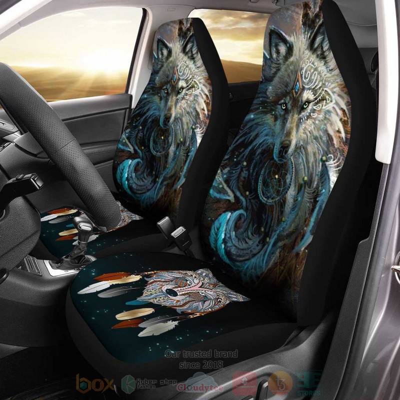 Native American Wolf Dreamcatcher Car Seat Covers