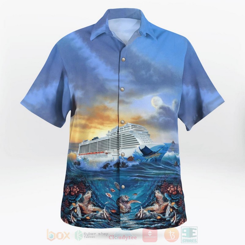 Norwegian Cruise Line Norwegian Escape Sea Turtle Hawaiian Shirt 1