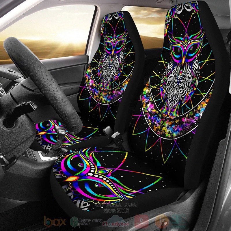 Owl Galaxy Color Car Seat Cover